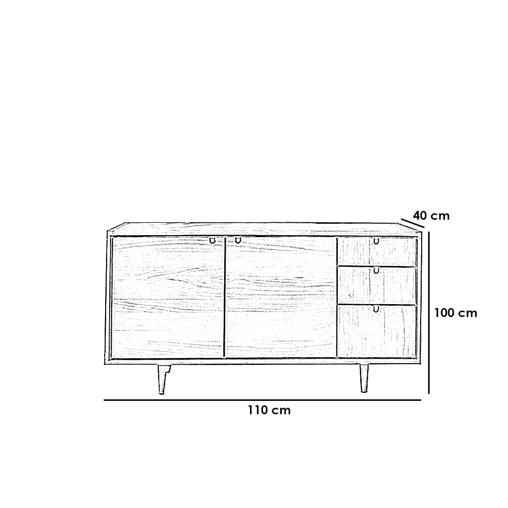 Brown counter wood Buffet - 100 x 110 x 40 cm