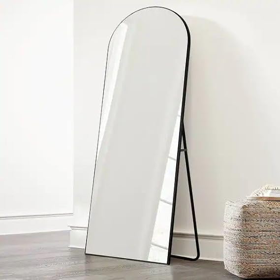 HOME Full Length Mirror 170 x 60 cm - Black Frame Slanted Mirror