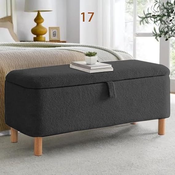 Panda Large Banquet 110x40x50cm – Premium Fabric & Natural Wood Structure – Modern Design for Entryways & Bedrooms