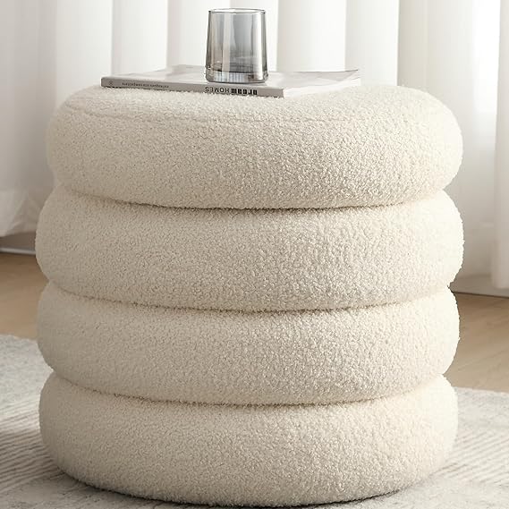 Pouf with Storage Off White