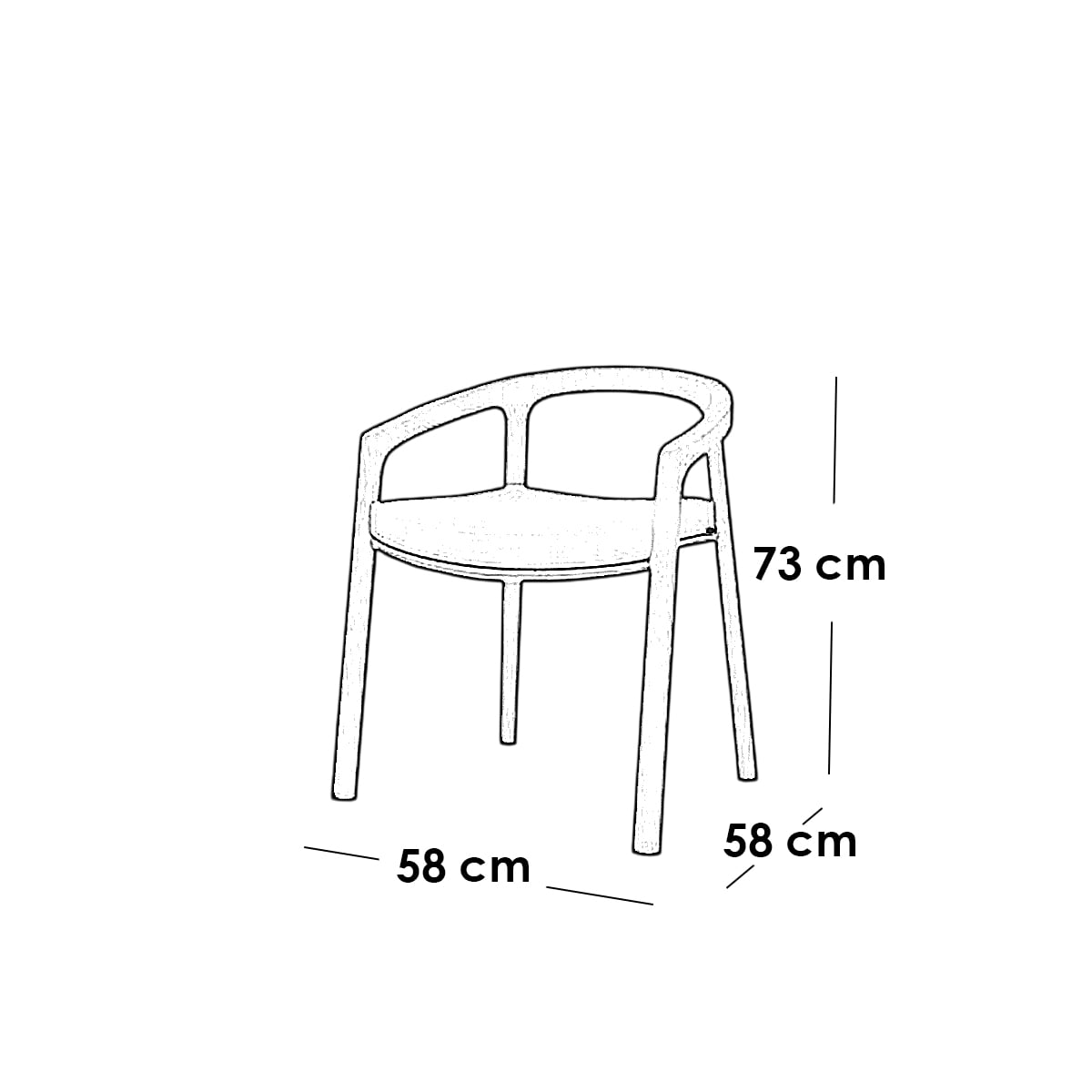 Beechwood and linen armchair - beige and white