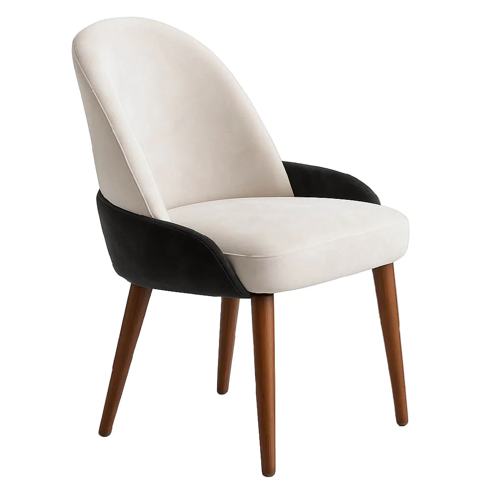 Beech wood and Panda fabric dining room set 7 pieces