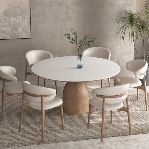 Beech wood dining table - 7 pieces