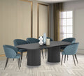 Dining table with cylindrical legs in black