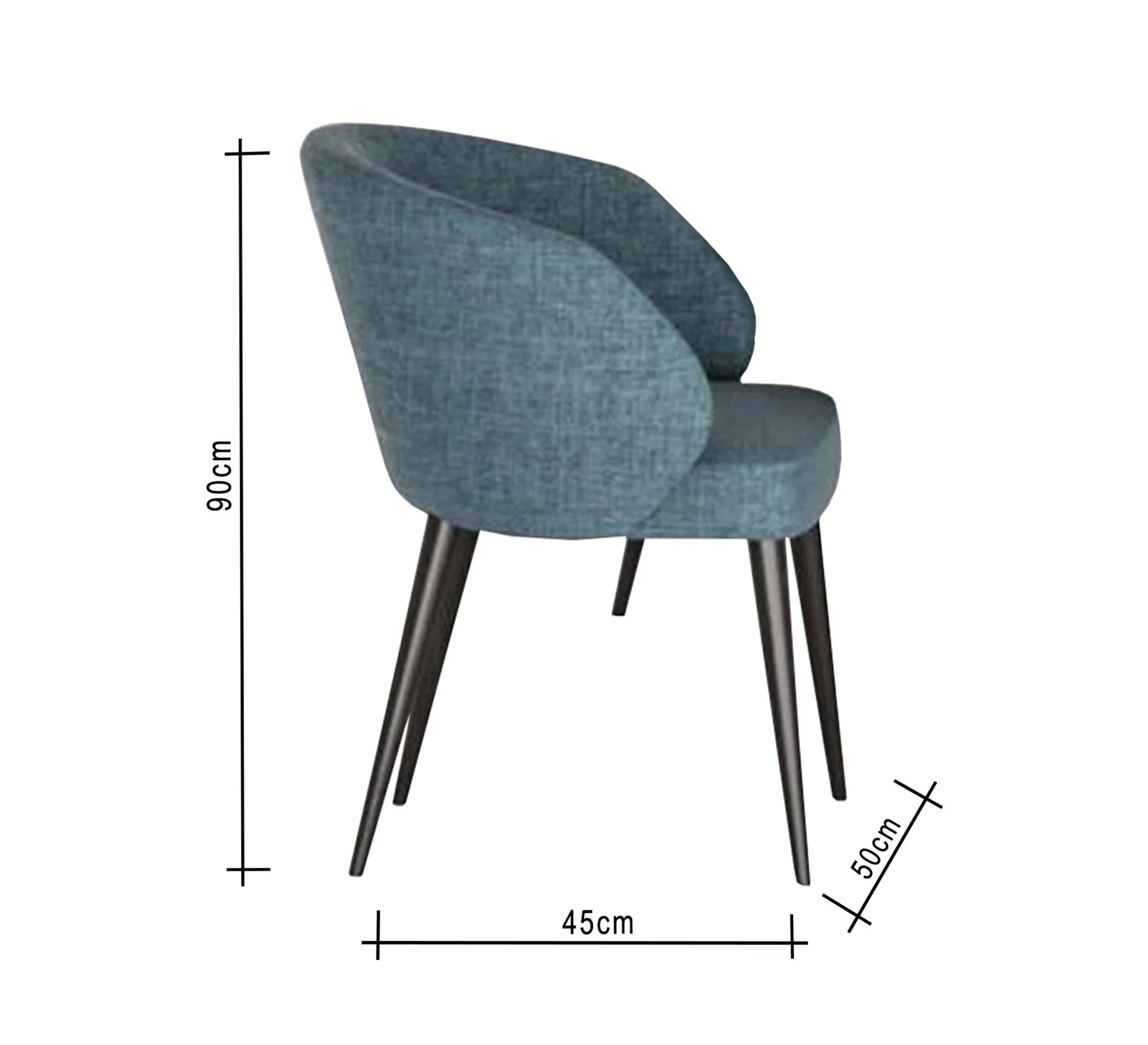 Dining table with cylindrical legs in black