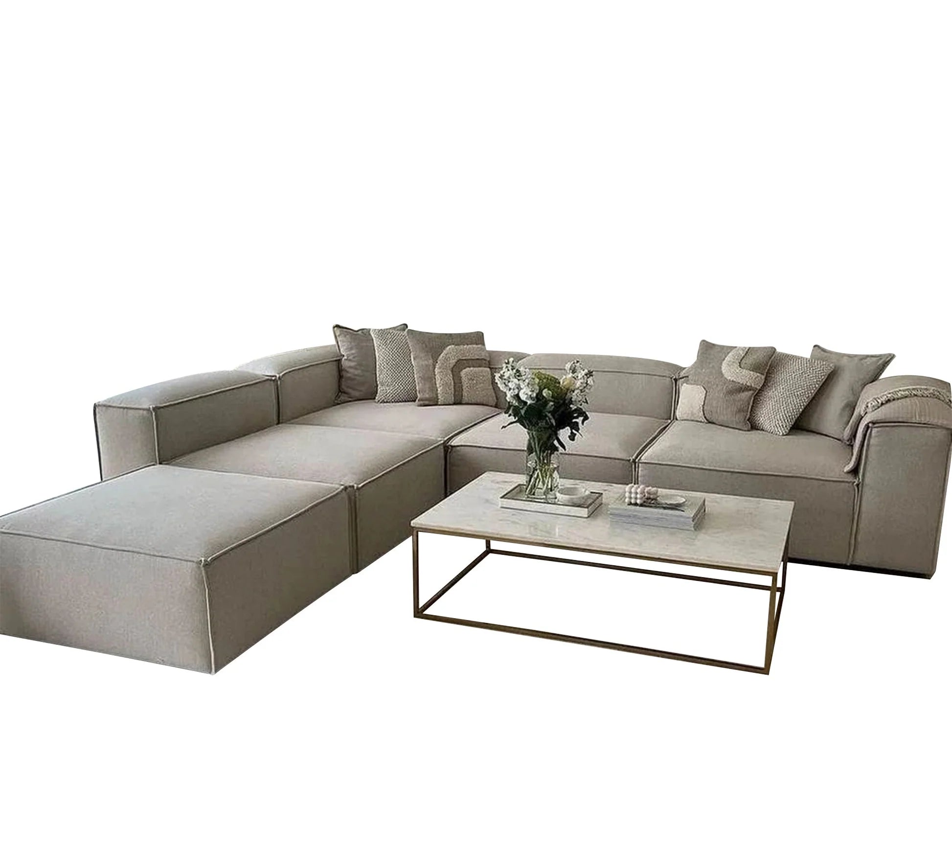 L Beige Sofa: Cozy, Elegant, Space-Saving Gem