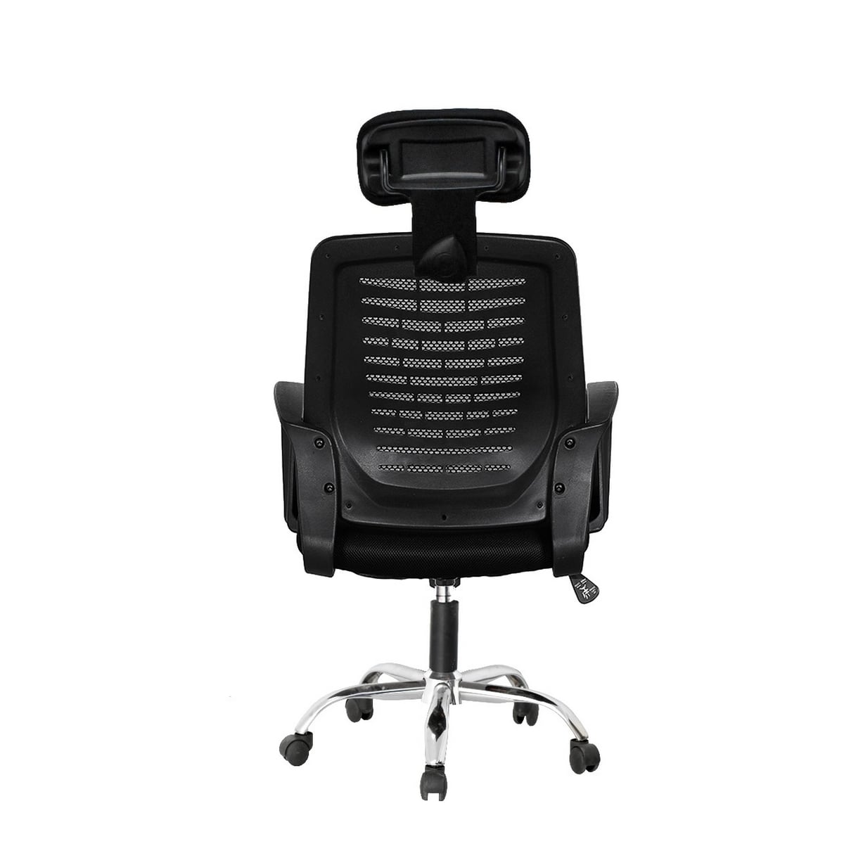 Metal Plastic Mesh Fabric Office Chair - Black and Silver