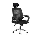 Metal Plastic Mesh Fabric Office Chair - Black and Silver