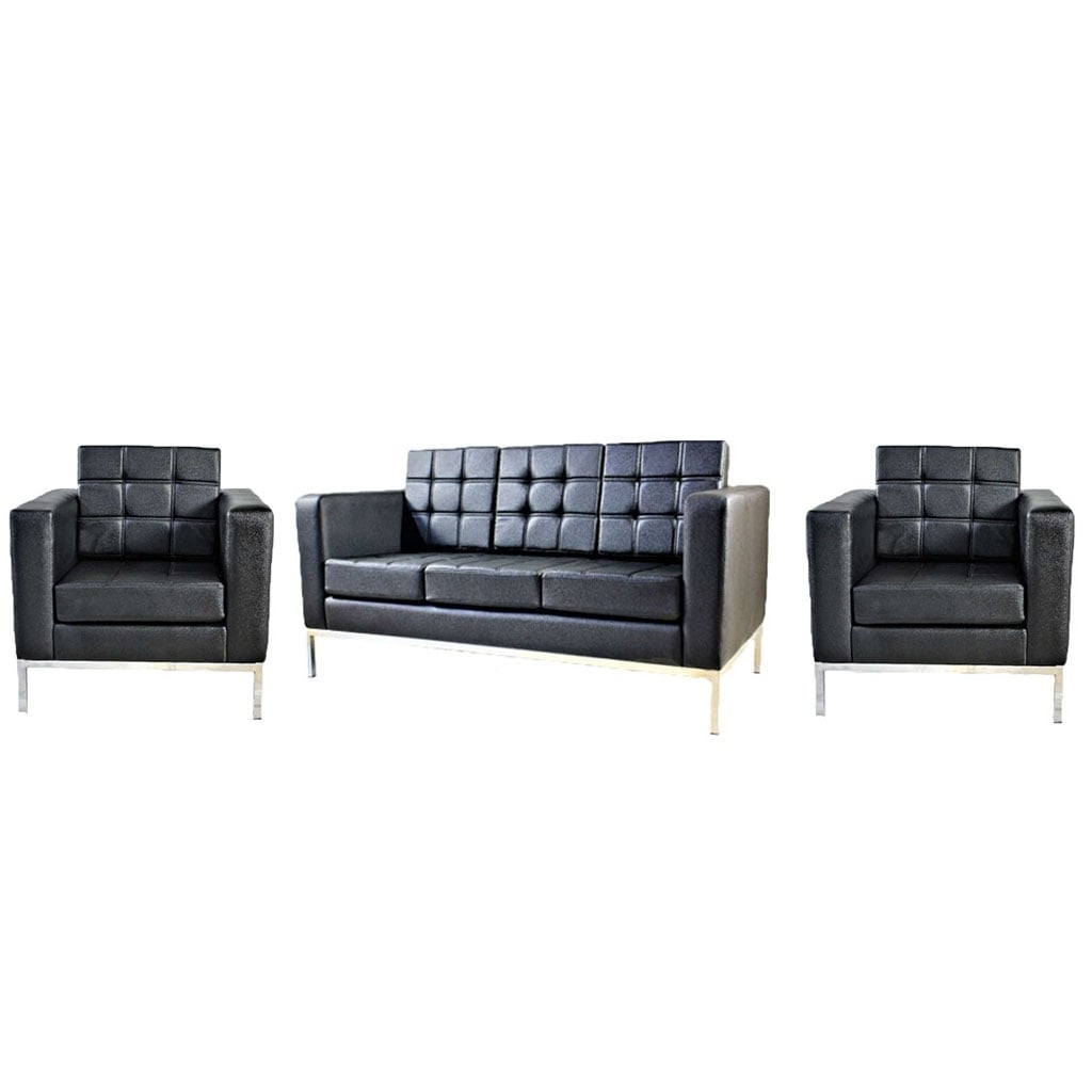 Swedish wood and Leather Office Reception - Black