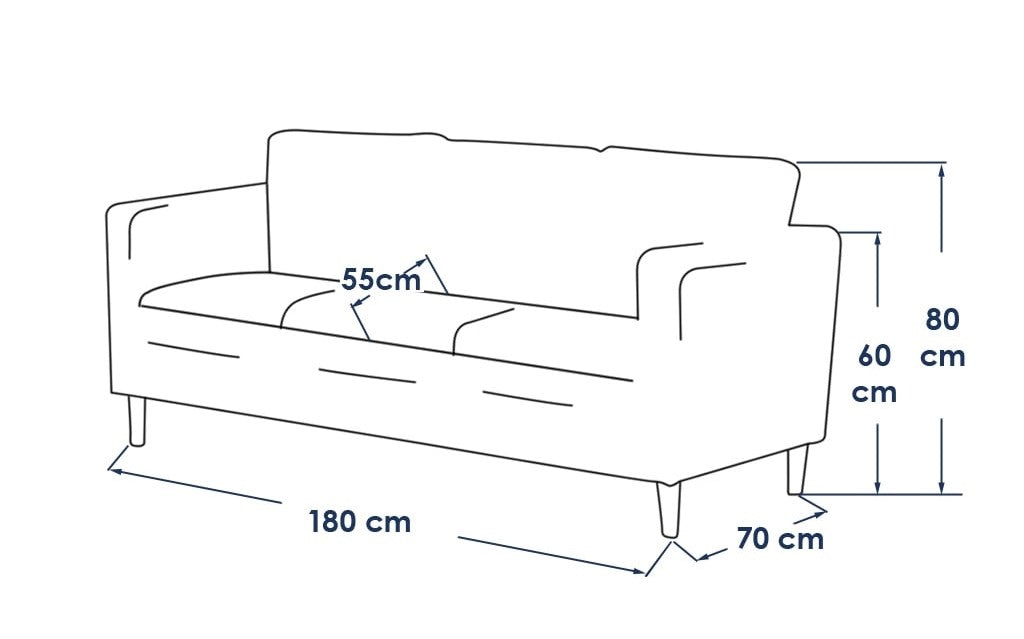 Swedish wood and leather Office Reception set 3 Pieces - blue