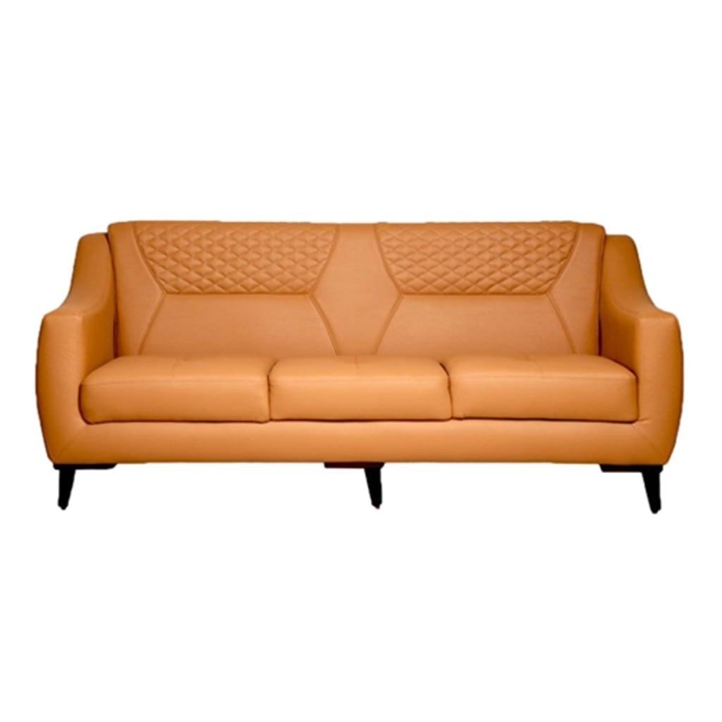 Swedish wood and leather Office Reception set 3 Pieces - Brown