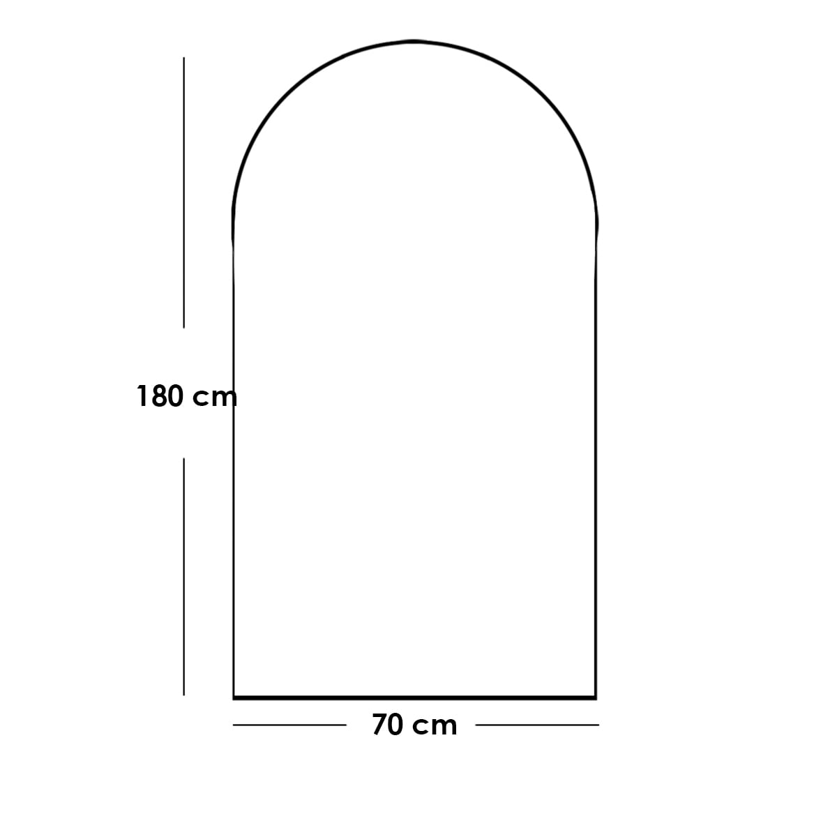 MDF Mirror Brown - 70x180 cm