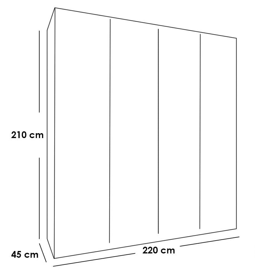 Black and beige Counter Wood dressing room - 210×220×45 cm