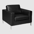 Metal and Leather Arm Chair - Black