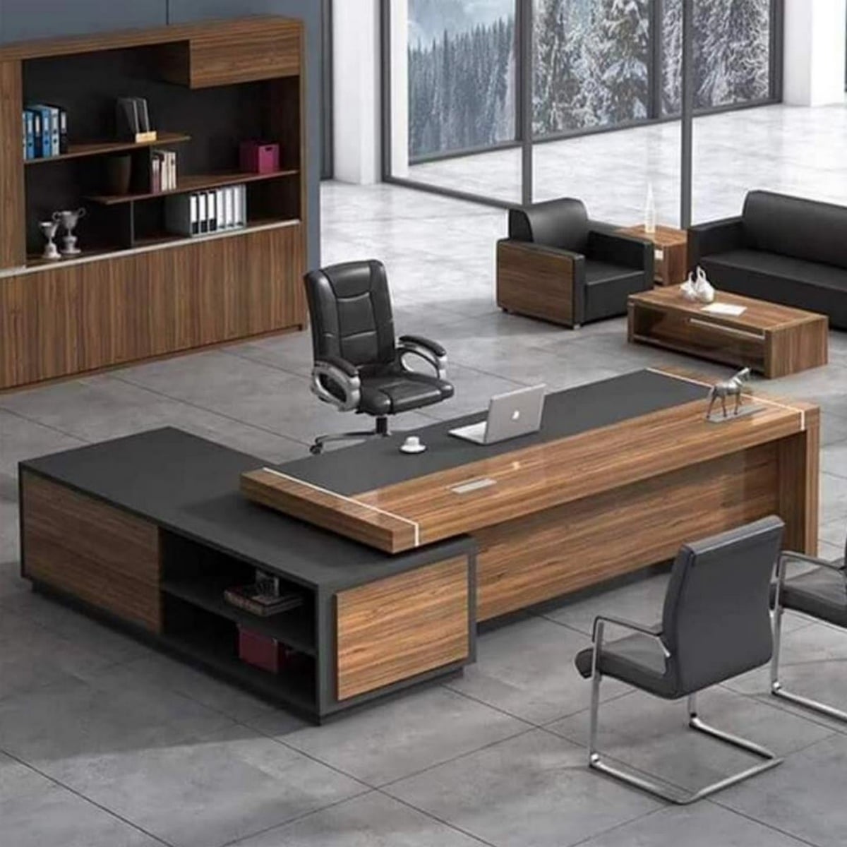 Desk - Brown & Gray