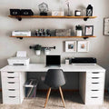Counter Wood Desk White - 200×50×80 cm