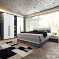 6-piece counter good wood bedroom set - Gray & white