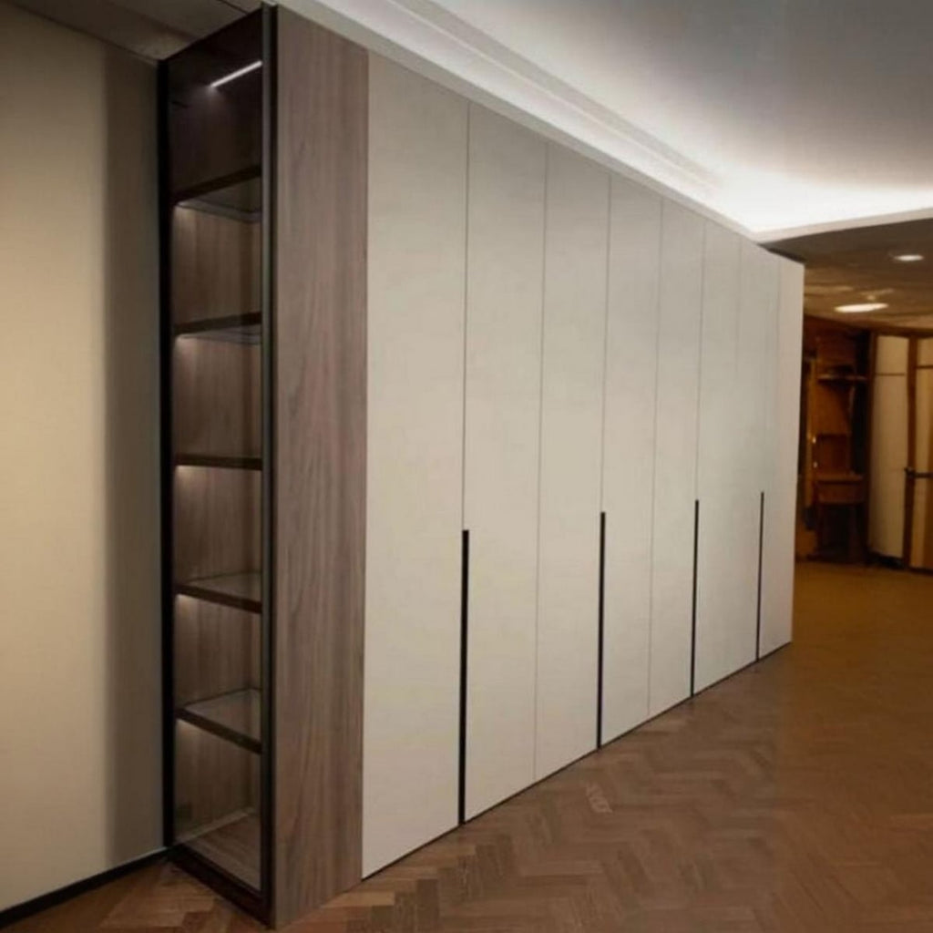 Counter Wood wardrobe with 3 doors, beige and brown - 240x320x60 cm