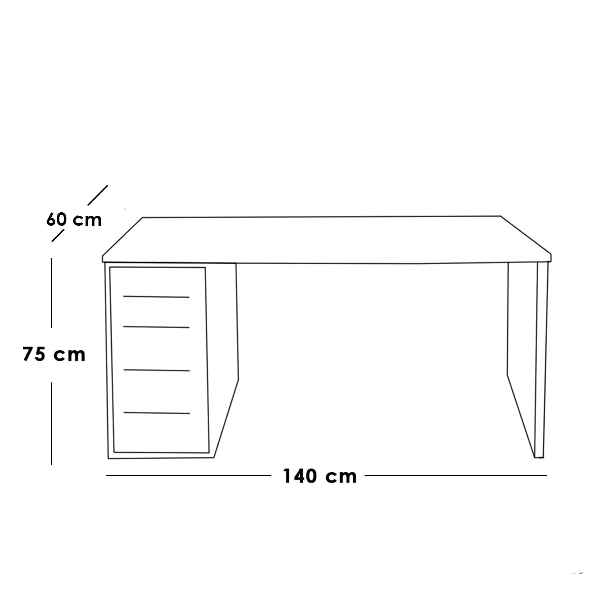 Desk - Beige & Black