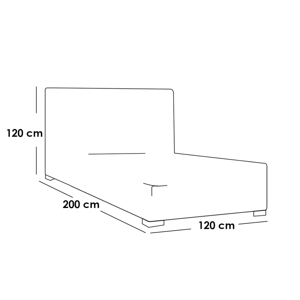 2 single bed made of Counter Wood, pine, and Hammer Beige velvet - 120x120x200cm