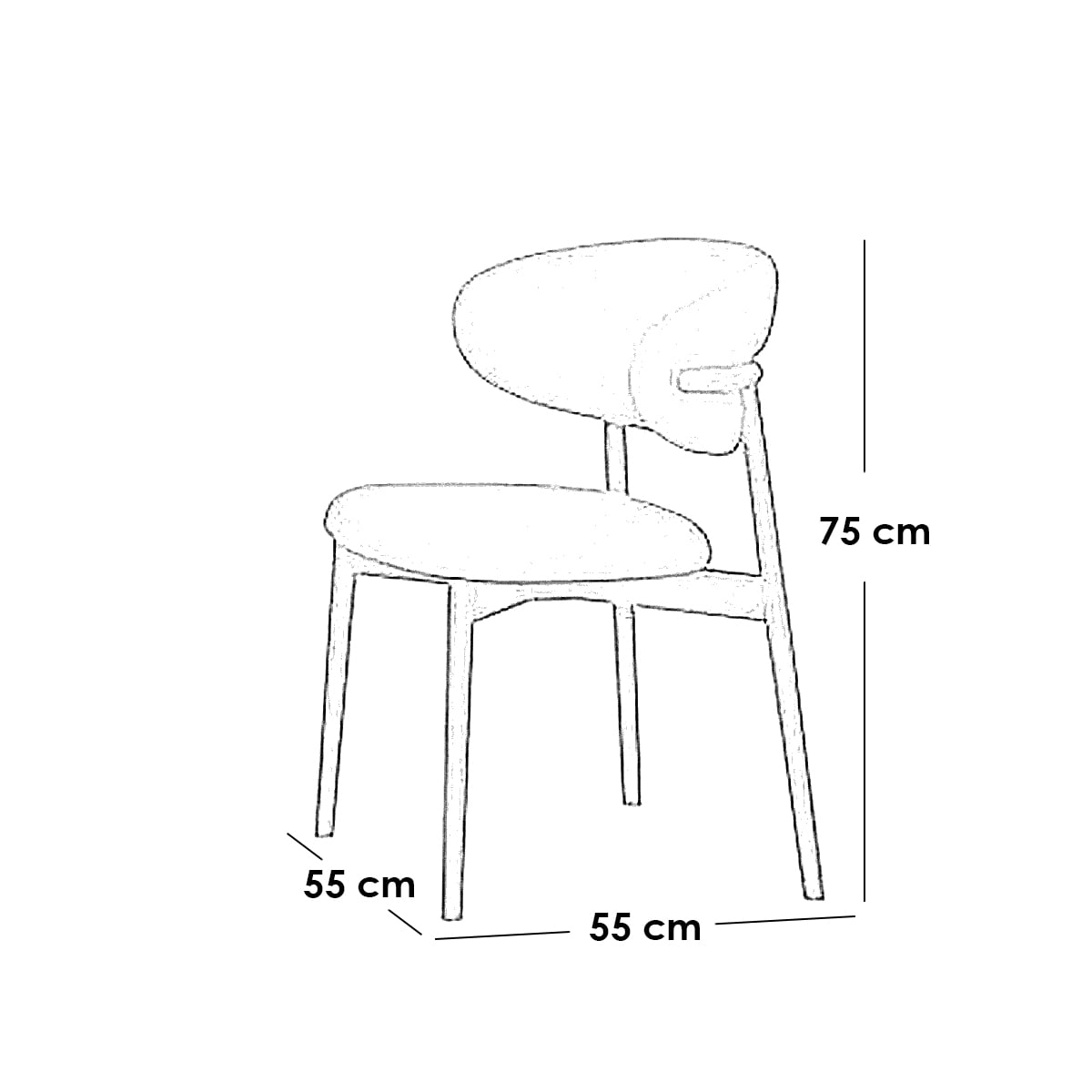 Beech wood and Leather Dining Room 5 pieces - beige and white