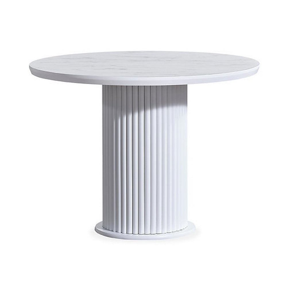 Beech wood and Panda Fabric Dining Room 5 pieces - white and gray