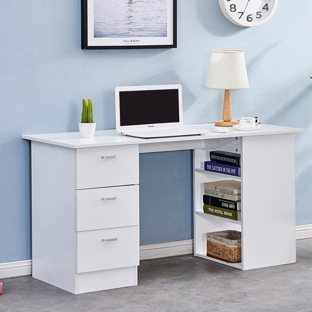 counter wood desk White - 120x74x50 cm