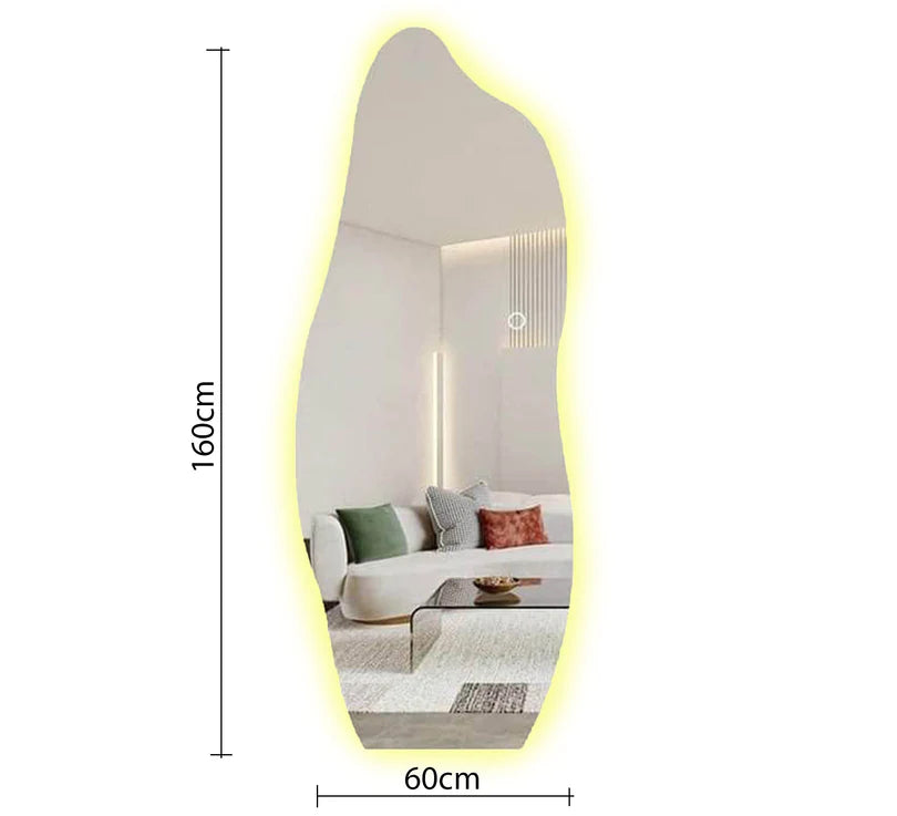 LED mirror, stylish zigzag frame for modern spaces