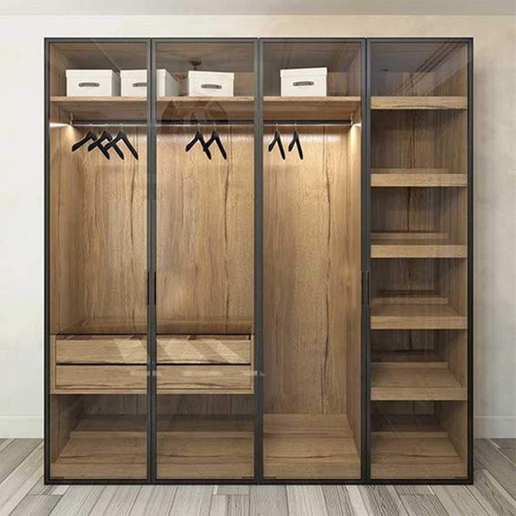 Black and beige Counter Wood dressing room - 210×220×45 cm