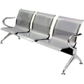 Stainless Steel Reception Waiting Sofa Silver - 66x180x45 cm