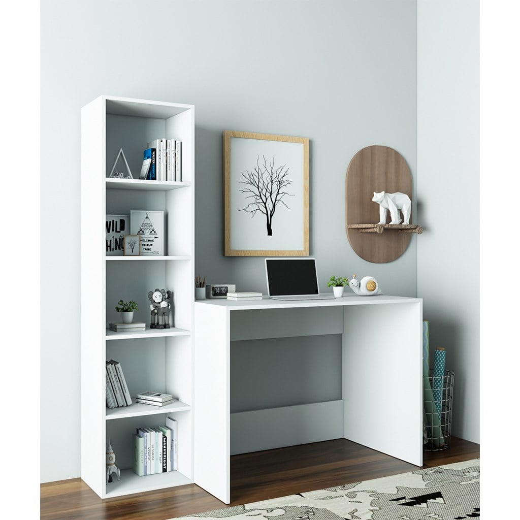 Counter wood Desk White - 160x140x60 cm