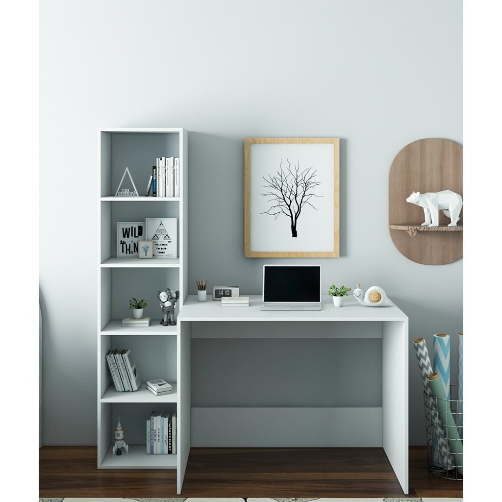 Counter wood Desk White - 160x140x60 cm