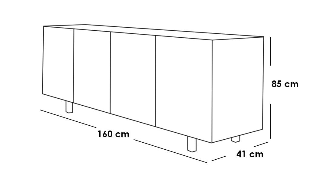 Natural white and beige counter buffet