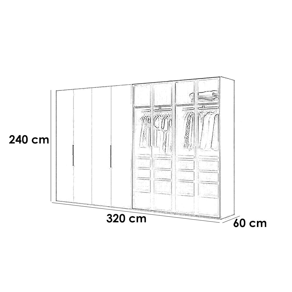 Counter Wood wardrobe beige and black - 240x320x60 cm