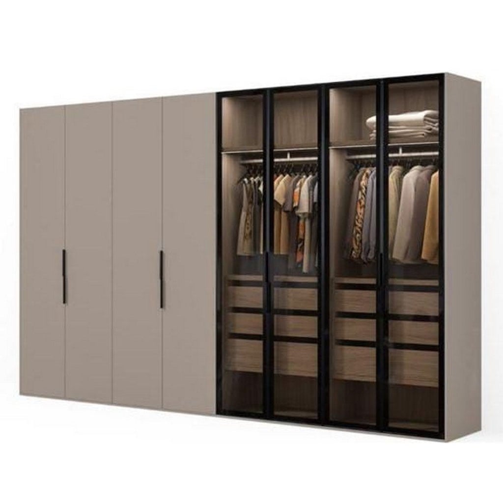 Counter Wood wardrobe beige and black - 240x320x60 cm