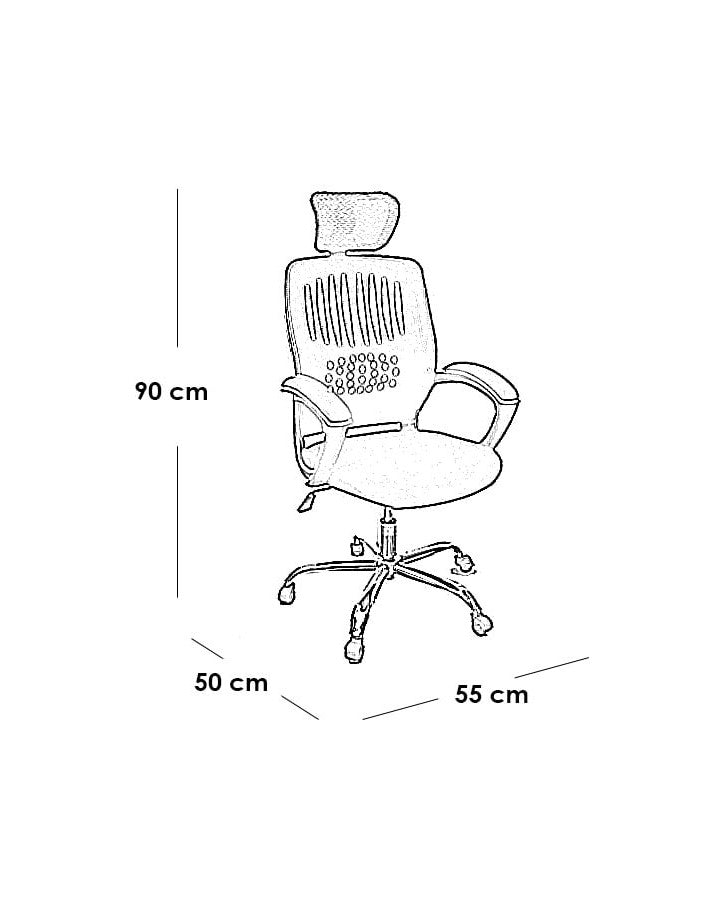 Metal Office Chair - Black and Silver
