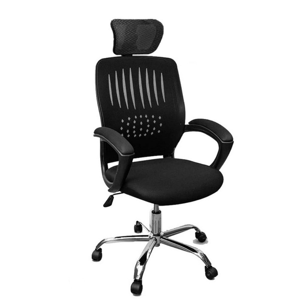 Metal Office Chair - Black and Silver