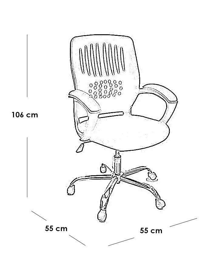 Metal Office Chair - Black and Silver
