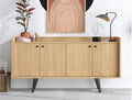 Beige counter wood melamine wood buffet - 75 x 40 x 150 cm