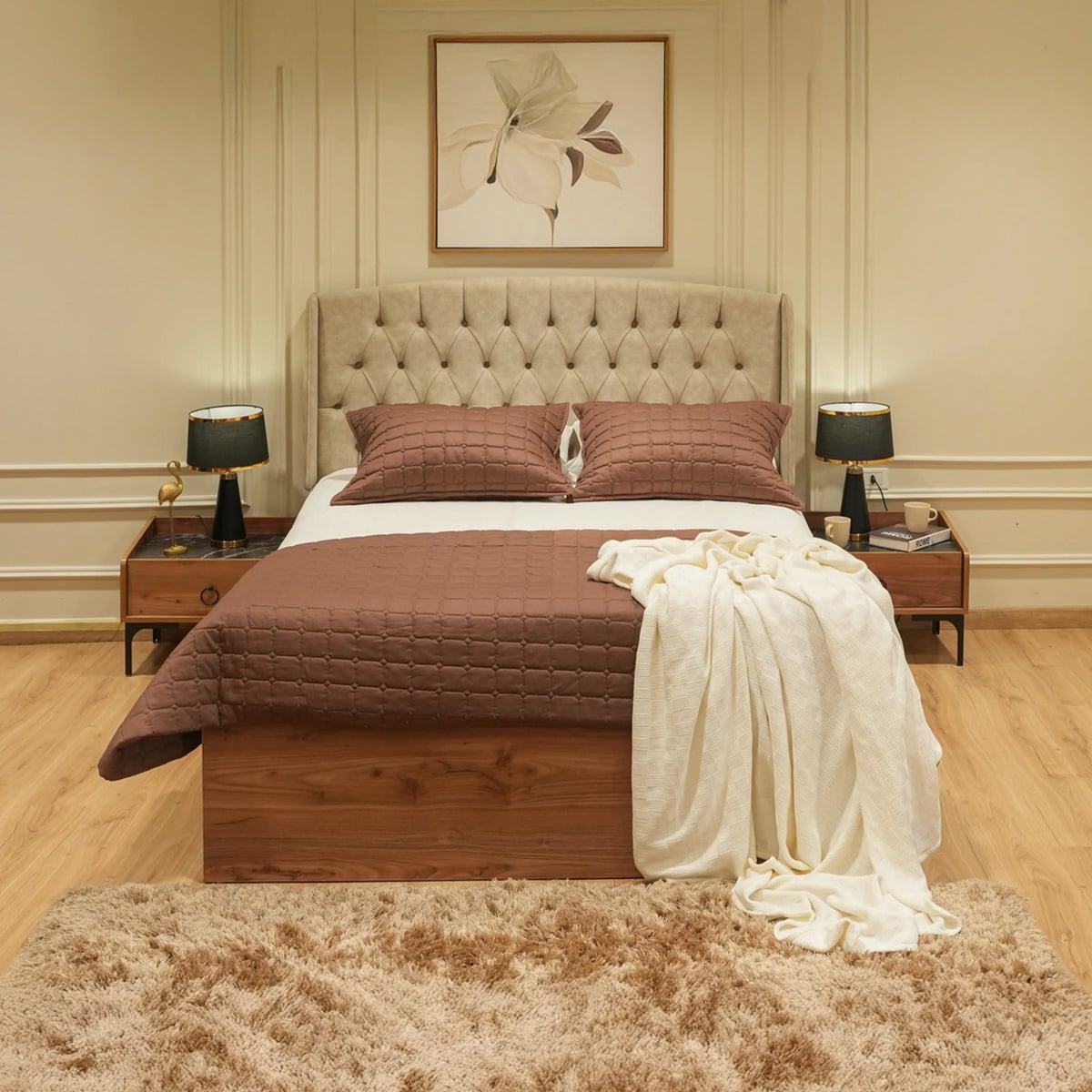 Brown Counter Wood bedroom set - 5 pieces